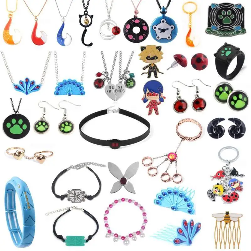 Miraculous Ladybug Anime Peripheral Necklaces, Brooches, Accessories, Pendant, Pins, Key Chain, Ring, Earrings Toy Gifts
Miraculous Ladybug Anime Peripheral Necklaces, Brooches, Accessories, Pendant, Pins, Key Chain, Ring, Earrings Toy Gifts