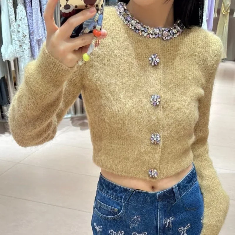 ort Knitted Cardigan Women's Outerwear Autumn Winter Faion Diamond Embellied Versatile Sle Commute Wind
ort Knitted Cardigan Women's Outerwear Autumn Winter Faion Diamond Embellied Versatile Sle Commute Wind