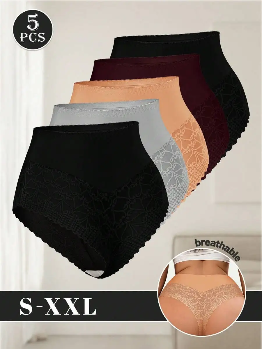 5 Pcs Womens Lace Thong Panties Set Minimalist Breathable Underwear
5 Pcs Womens Lace Thong Panties Set Minimalist Breathable Underwear