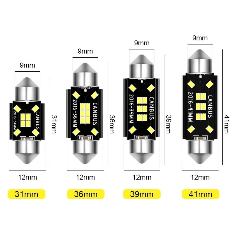 2/4/10PCS LED Canbus Festoon 31mm/36mm/39mm/41mm 2016/10smd 12V Auto Interior Reading Lamp License Plate Lights Car Dome Bulbs
2/4/10PCS LED Canbus Festoon 31mm/36mm/39mm/41mm 2016/10smd 12V Auto Interior Reading Lamp License Plate Lights Car Dome Bulbs