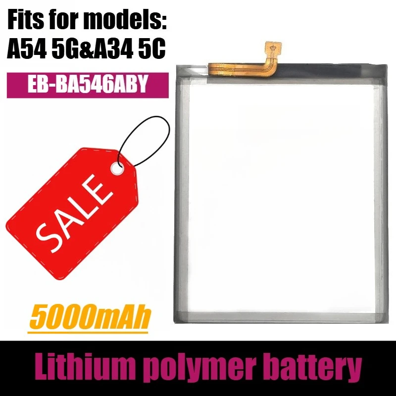 3.88V 5000mAh EB-BA546ABY Mobile Phone Battery for Samsung A54/A34 5G
3.88V 5000mAh EB-BA546ABY Mobile Phone Battery for Samsung A54/A34 5G