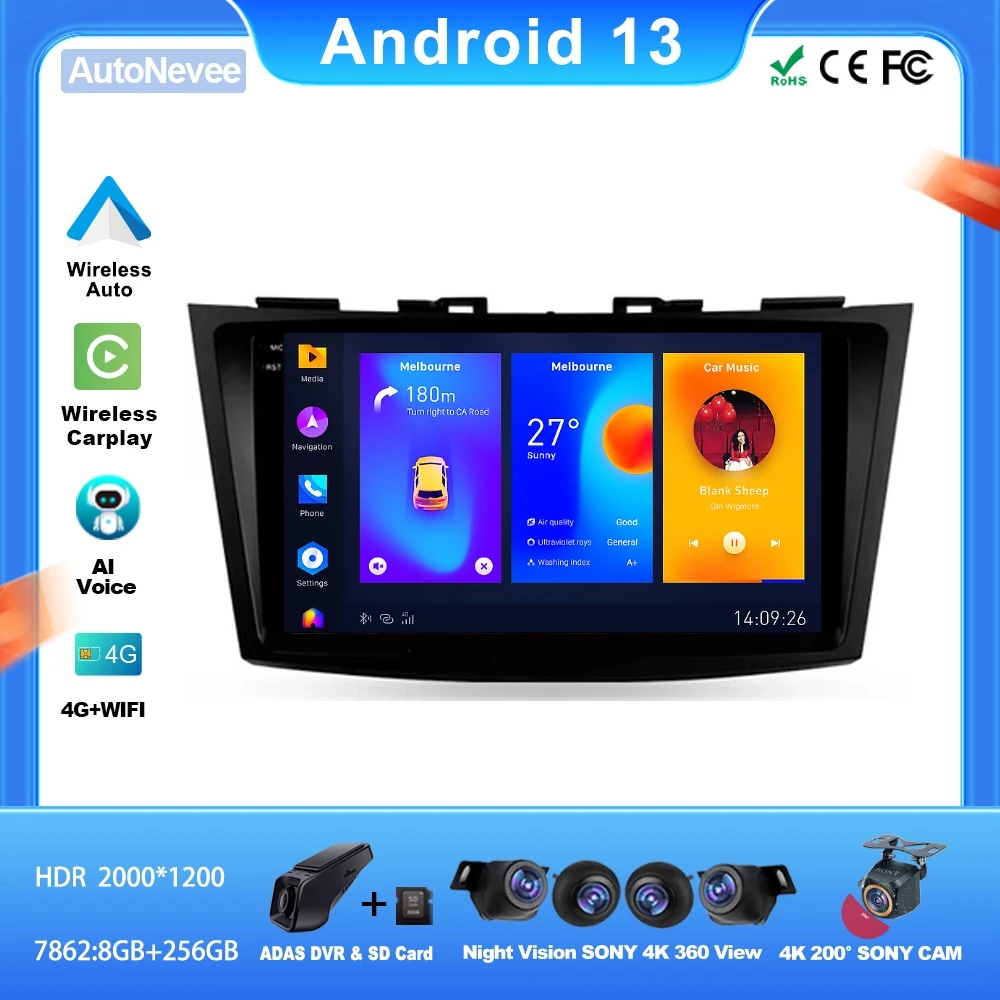 Универсальный Автомобильный мультимедийный видеоплеер Android для SUZUKI SWIFT 4 2011 - 2017 
Универсальный Автомобильный мультимедийный видеоплеер Android для SUZUKI SWIFT 4 2011 - 2017