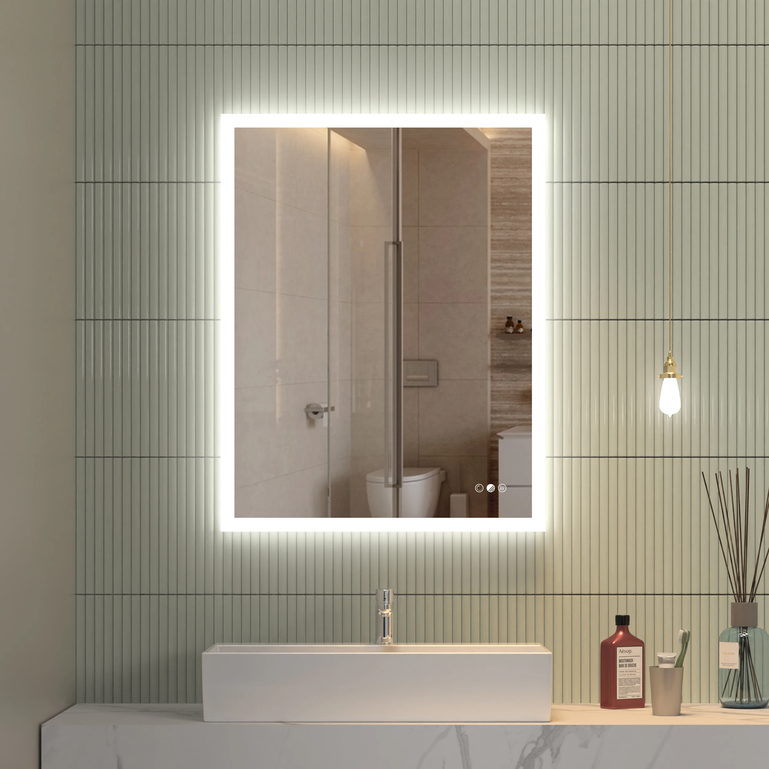 Luxury Hotel Anti-Fog Decor Wall Smart LED Mirror Illuminated Backlit Frameless Retail Bathroom Bath Touch Switch Modern Design
Luxury Hotel Anti-Fog Decor Wall Smart LED Mirror Illuminated Backlit Frameless Retail Bathroom Bath Touch Switch Modern Design
