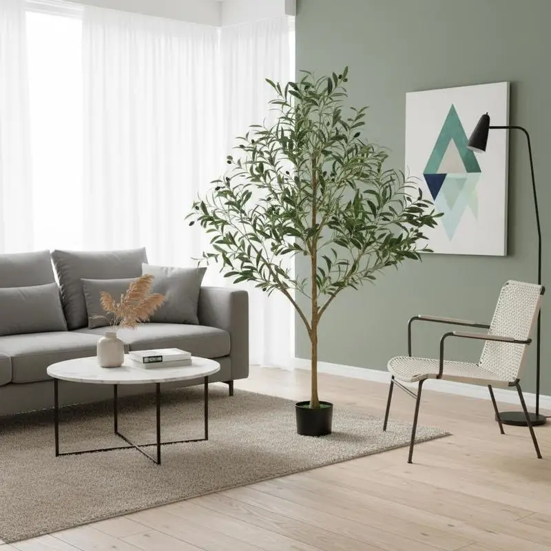 5FT Artificial Olive Tree with Black Pot, Tall Fake Tree with Natural Wood Trunk & Realistic Green Leaves and Fruits, Indoor Faux Plant for Home, Office, Living Room, Corner Decor
5FT Artificial Olive Tree with Black Pot, Tall Fake Tree with Natural Wood Trunk & Realistic Green Leaves and Fruits, Indoor Faux Plant for Home, Office, Living Room, Corner Decor