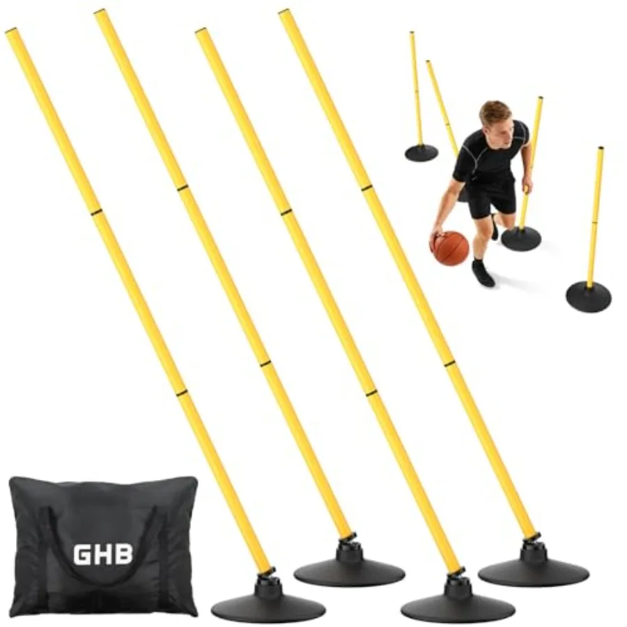 Agility Poles 4 Pack 50" Rebound Sports Basketball Training PolesDetachable Speed Training Equipment Football Accessories with
Agility Poles 4 Pack 50" Rebound Sports Basketball Training PolesDetachable Speed Training Equipment Football Accessories with
