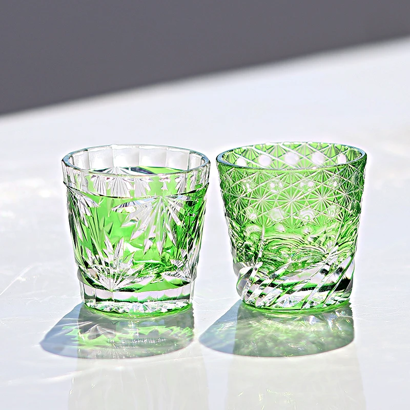 New Arrival Edo Kiriko Crystal Shot Glasses Drinkware green Glass For Sake Baijiu Tequila Bar Cocktail Bullet Cup Hand Engraved
New Arrival Edo Kiriko Crystal Shot Glasses Drinkware green Glass For Sake Baijiu Tequila Bar Cocktail Bullet Cup Hand Engraved