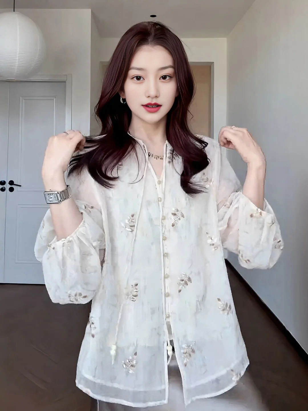 plus Size Embroidered Thin Sun Protection Seven Sleeve Shirt Summer New Loose Slimming Casual Style Women's Top Fashionable
plus Size Embroidered Thin Sun Protection Seven Sleeve Shirt Summer New Loose Slimming Casual Style Women's Top Fashionable
