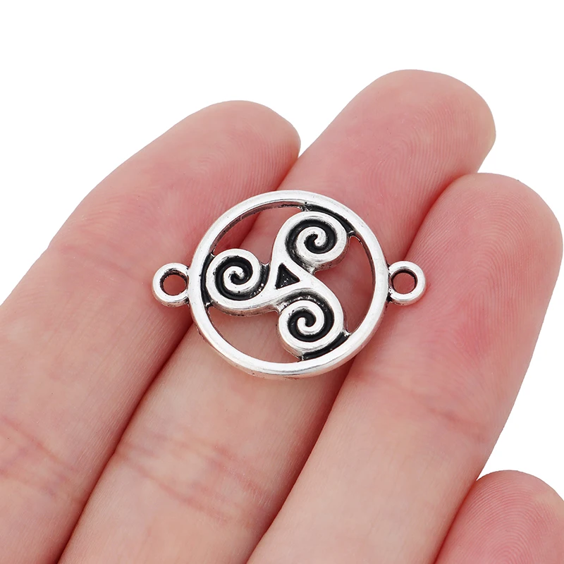 30pcs Silver Celtics Knot Triskele Triskelion Triple Spiral Jewelry Connector Charms for DIY Bracelet Pendants Making Crafts
30pcs Silver Celtics Knot Triskele Triskelion Triple Spiral Jewelry Connector Charms for DIY Bracelet Pendants Making Crafts