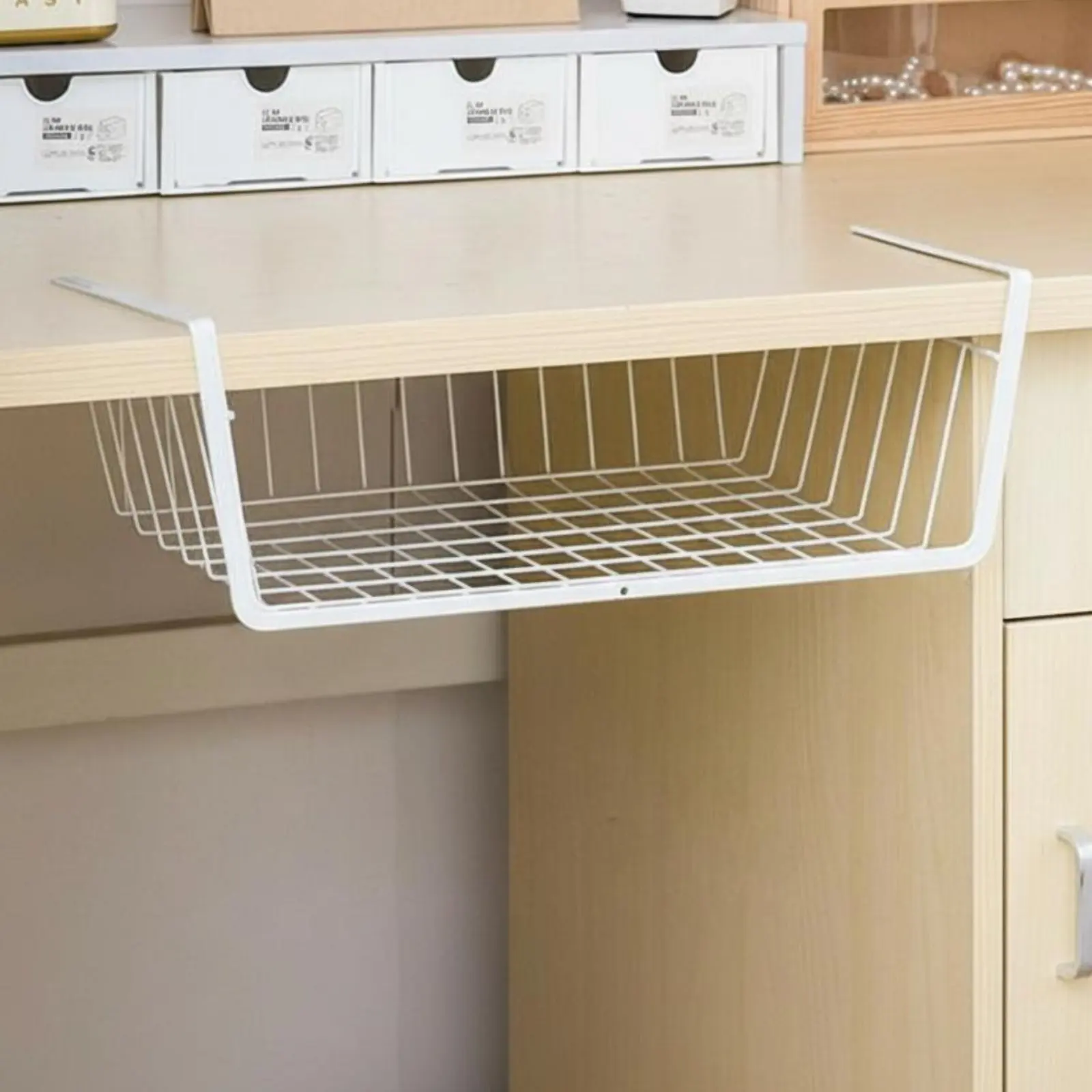 sub-desk Wire bin Space-Saving insertable Wire bin Multi-Functional screwno-screw Installation for Dorm Room, shelf unit, Closet
sub-desk Wire bin Space-Saving insertable Wire bin Multi-Functional screwno-screw Installation for Dorm Room, shelf unit, Closet