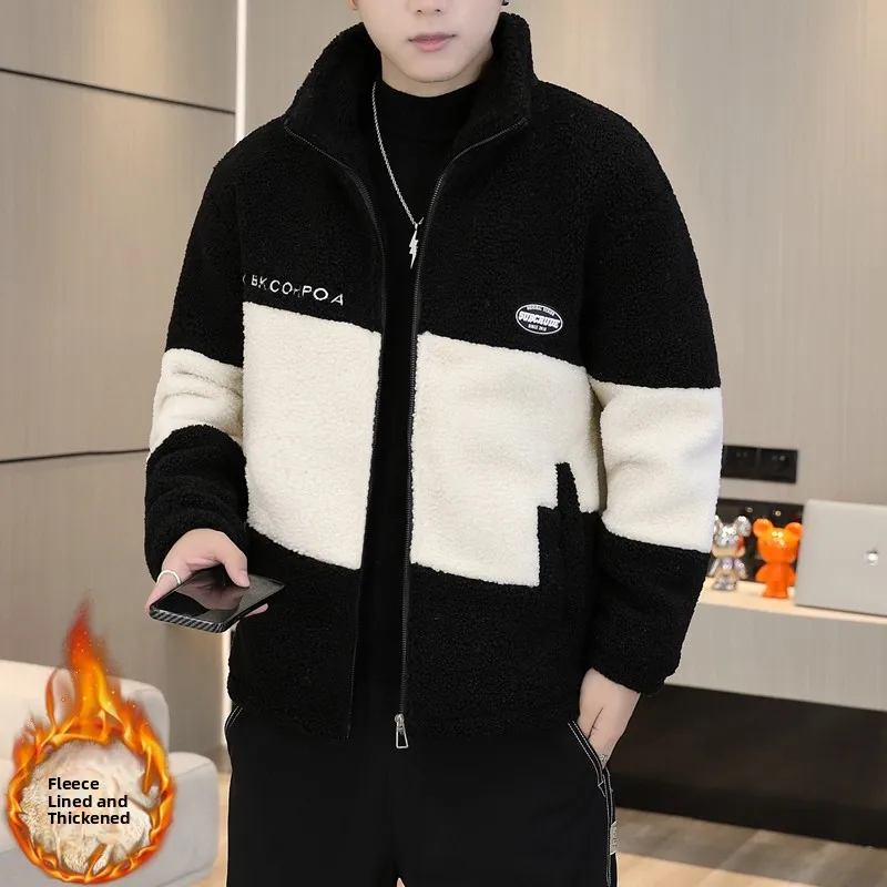 Men's Stand Collar Jaet Thiened Particle Fce Lamb Fur Autumn Winter New Faion Korean Sle Cotton Polyester Fiber
Men's Stand Collar Jaet Thiened Particle Fce Lamb Fur Autumn Winter New Faion Korean Sle Cotton Polyester Fiber