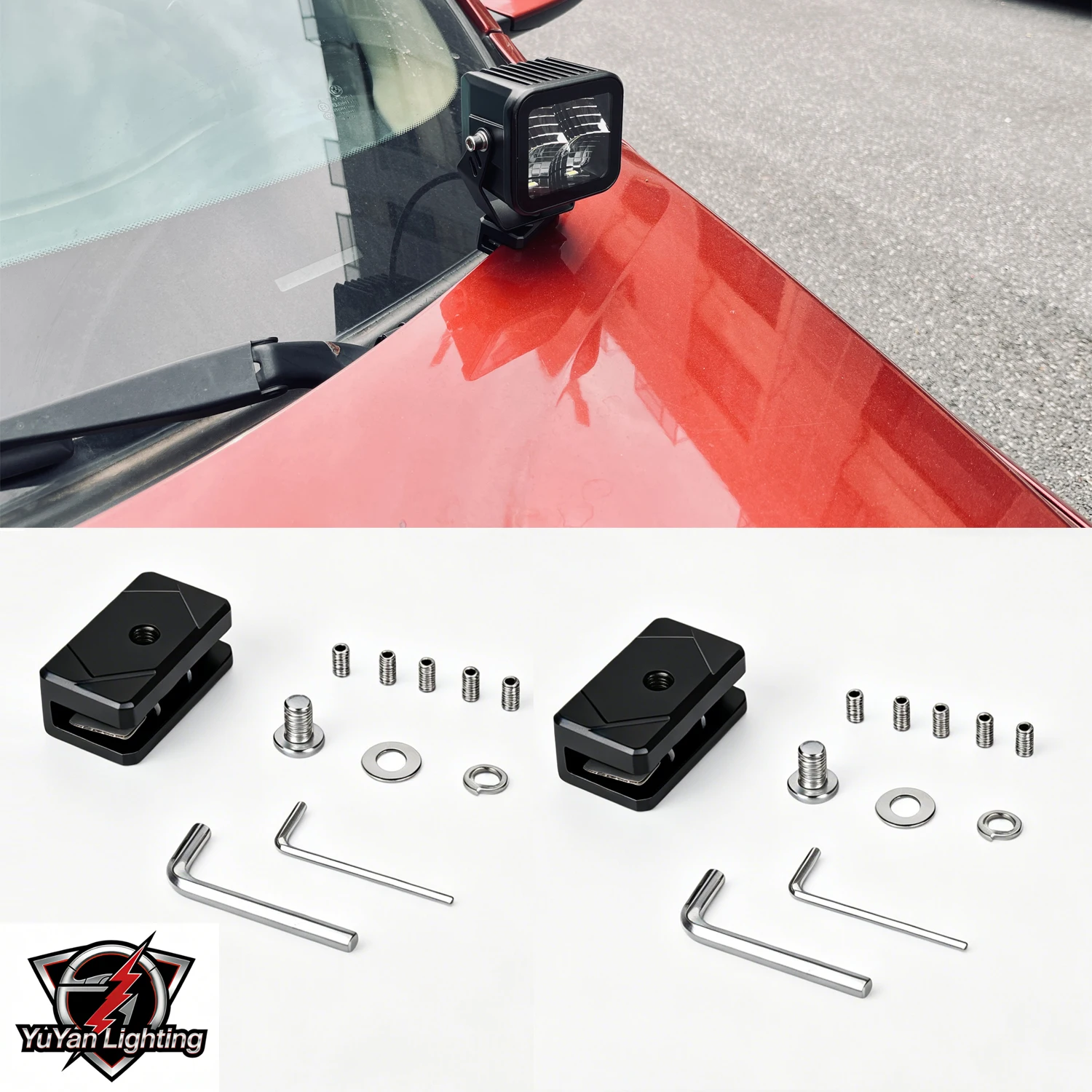 No Drilling Hood Light Mount Bracket Quick Release CNC Aluminum Engine Cover Clamp for Car LED Pod Fog Light Offroad Accessories
No Drilling Hood Light Mount Bracket Quick Release CNC Aluminum Engine Cover Clamp for Car LED Pod Fog Light Offroad Accessories