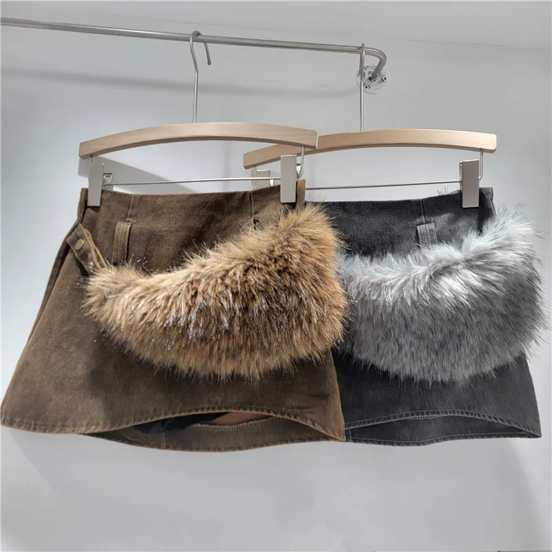 Autumn Retro Spice Girl Style Fur Waistband Skirt Casual Fashion Niche Design Slimming High Waist Mini Skirt For Women
Autumn Retro Spice Girl Style Fur Waistband Skirt Casual Fashion Niche Design Slimming High Waist Mini Skirt For Women