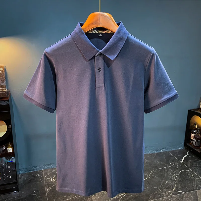 High end short sleeved polo men's 2025 summer light business casual half sleeved solid color lapel T-shirt
High end short sleeved polo men's 2025 summer light business casual half sleeved solid color lapel T-shirt