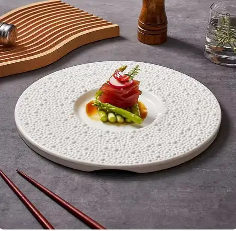White Pearl Dot Ceramic Round Flat Plate Dessert Plate Sushi Plate Steak Plates Restaurant Molecular Cooking Creative Tableware
White Pearl Dot Ceramic Round Flat Plate Dessert Plate Sushi Plate Steak Plates Restaurant Molecular Cooking Creative Tableware