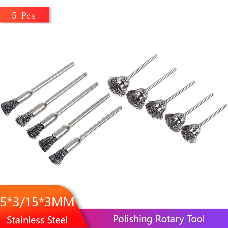 5 Pcs Stainless Steel Polishing Rotary Tool Pencil Brushes 3MM Shank for Power Dremel Buffing Accessories Abrasive Tools
5 Pcs Stainless Steel Polishing Rotary Tool Pencil Brushes 3MM Shank for Power Dremel Buffing Accessories Abrasive Tools