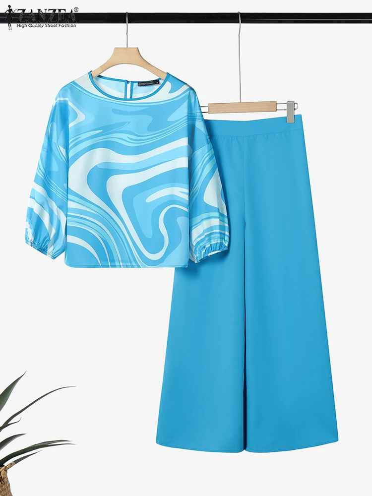 ZANZEA Causal Fashion 2 Piece Sets Spring Wide Leg Pants Printed 3/4 Sleeve Blouses Commute Work 2PCS Outfits Womens Pant Sets
ZANZEA Causal Fashion 2 Piece Sets Spring Wide Leg Pants Printed 3/4 Sleeve Blouses Commute Work 2PCS Outfits Womens Pant Sets