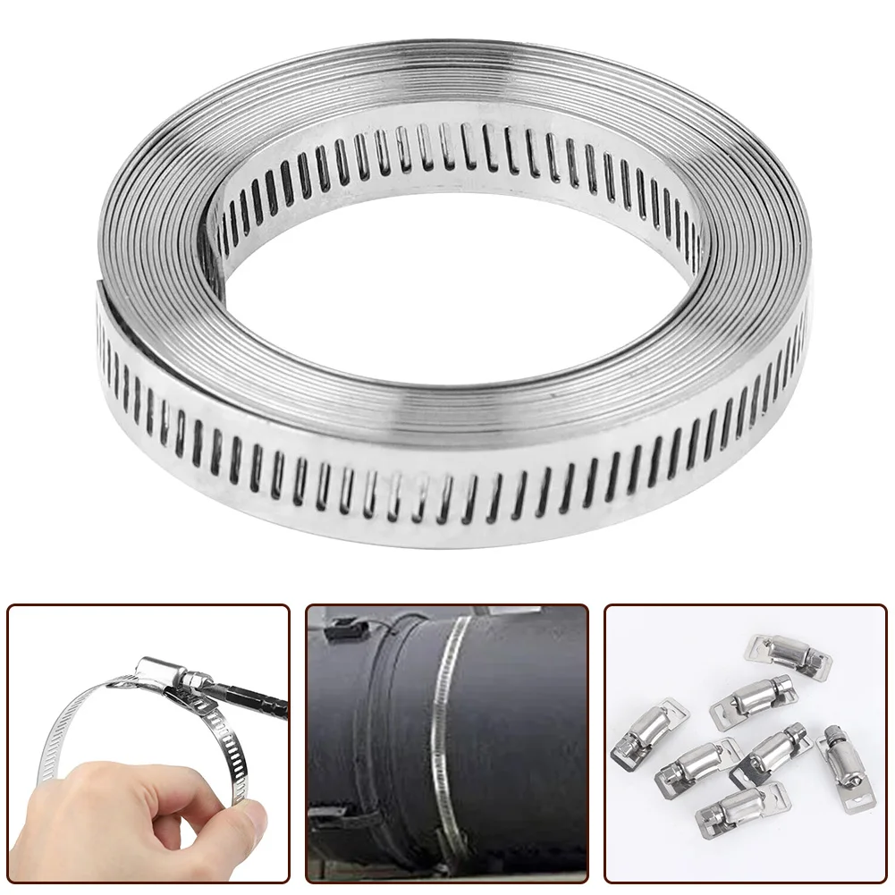 Stainless Steel 9.8ft Adjustable Large Hose-Clamps Worm Gear Stainless-Steel Clamp +6 Fasteners Parts Accessories
Stainless Steel 9.8ft Adjustable Large Hose-Clamps Worm Gear Stainless-Steel Clamp +6 Fasteners Parts Accessories