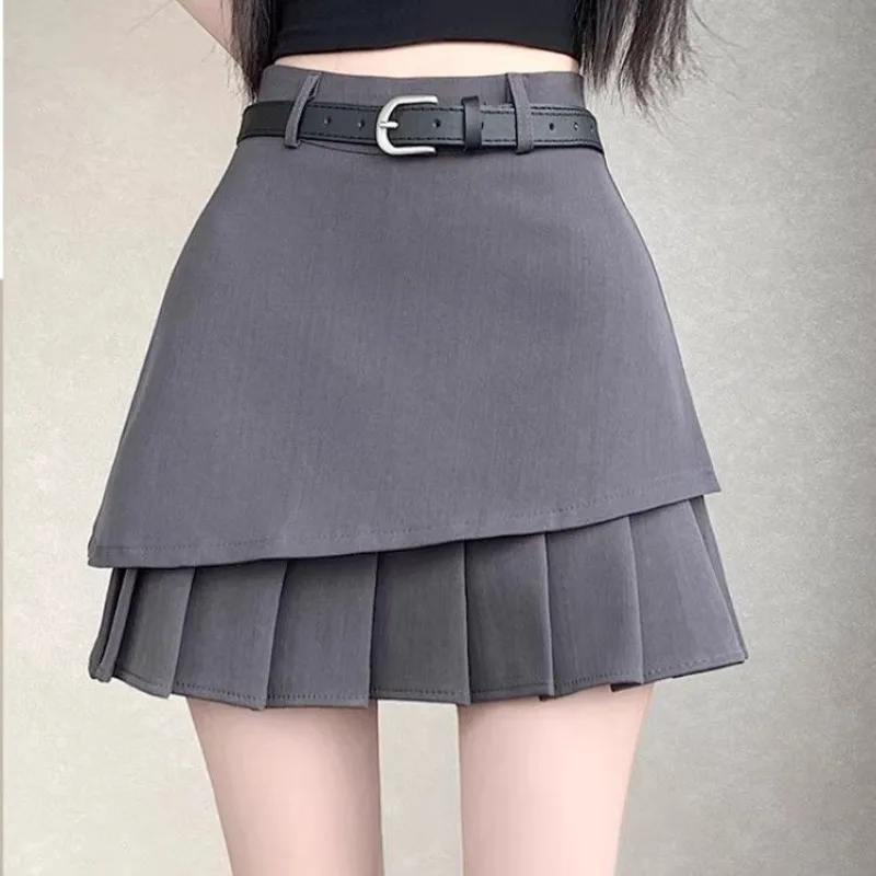 Women's Gray High Waist Layered Pleated Mini Skirt With Belt Casual A Line Short Skirt
Women's Gray High Waist Layered Pleated Mini Skirt With Belt Casual A Line Short Skirt