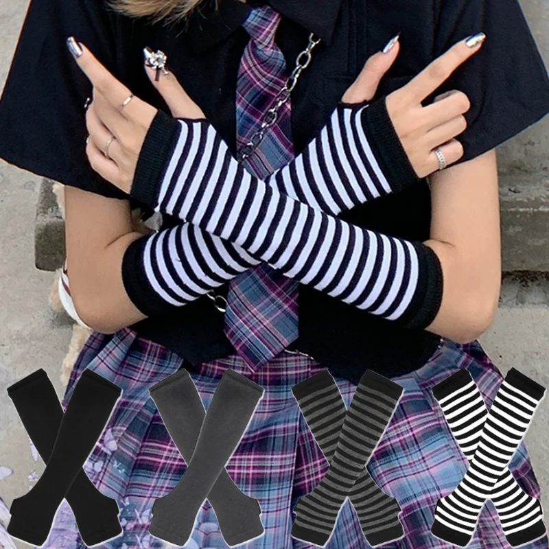 Women y2k Winter Warm Long Sleeves Fingerless Gloves Stripe Hip-hop Knitted Elbow Mittens Elastic Outdoors Warmer Lolita Cosplay
Women y2k Winter Warm Long Sleeves Fingerless Gloves Stripe Hip-hop Knitted Elbow Mittens Elastic Outdoors Warmer Lolita Cosplay