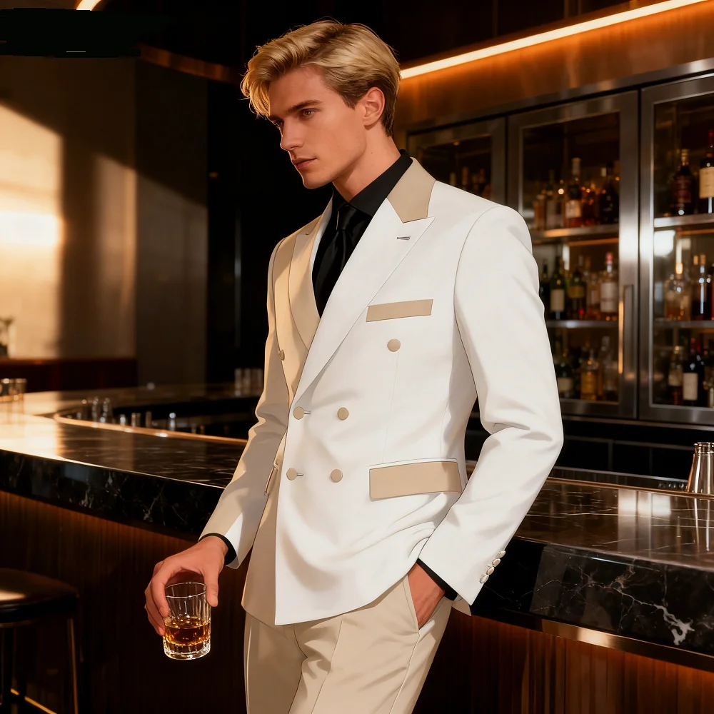 Slim Fit Wedding Tuxedo for Men Peak Lapel Double Breasted Blazer Suit Formal Business Groomsmen Smoking Outfit Wedding Attire
Slim Fit Wedding Tuxedo for Men Peak Lapel Double Breasted Blazer Suit Formal Business Groomsmen Smoking Outfit Wedding Attire