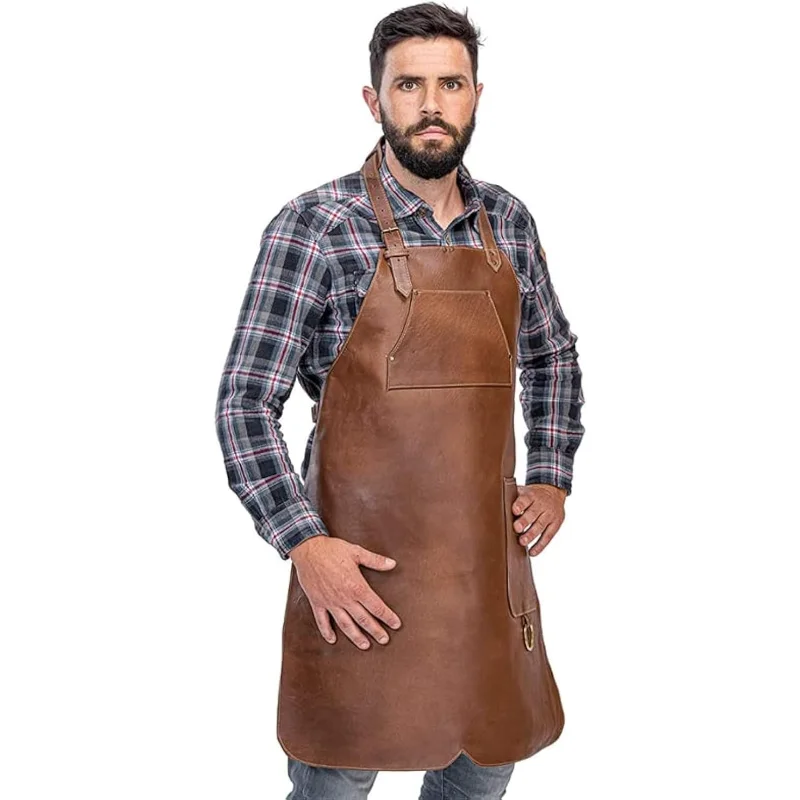 Premium Leather Apron - Full Leather handcrafted BBQ, Working, Barber Apron - One-Cut Style, adjustable Chef`s apron Henry
Premium Leather Apron - Full Leather handcrafted BBQ, Working, Barber Apron - One-Cut Style, adjustable Chef`s apron Henry