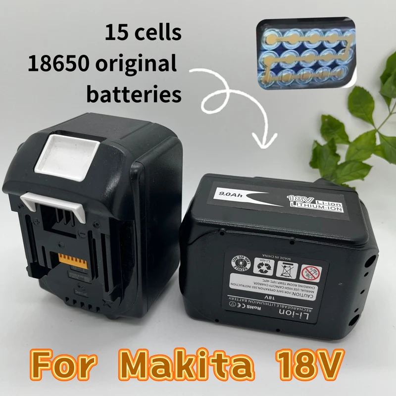 18V 9.0Ah/12Ah Li-ion Rechargeable Tool Battery | Compatible with Makita 18V BL1830 BL1840 BL1850 | Fast Charge No Memory Effect
18V 9.0Ah/12Ah Li-ion Rechargeable Tool Battery | Compatible with Makita 18V BL1830 BL1840 BL1850 | Fast Charge No Memory Effect