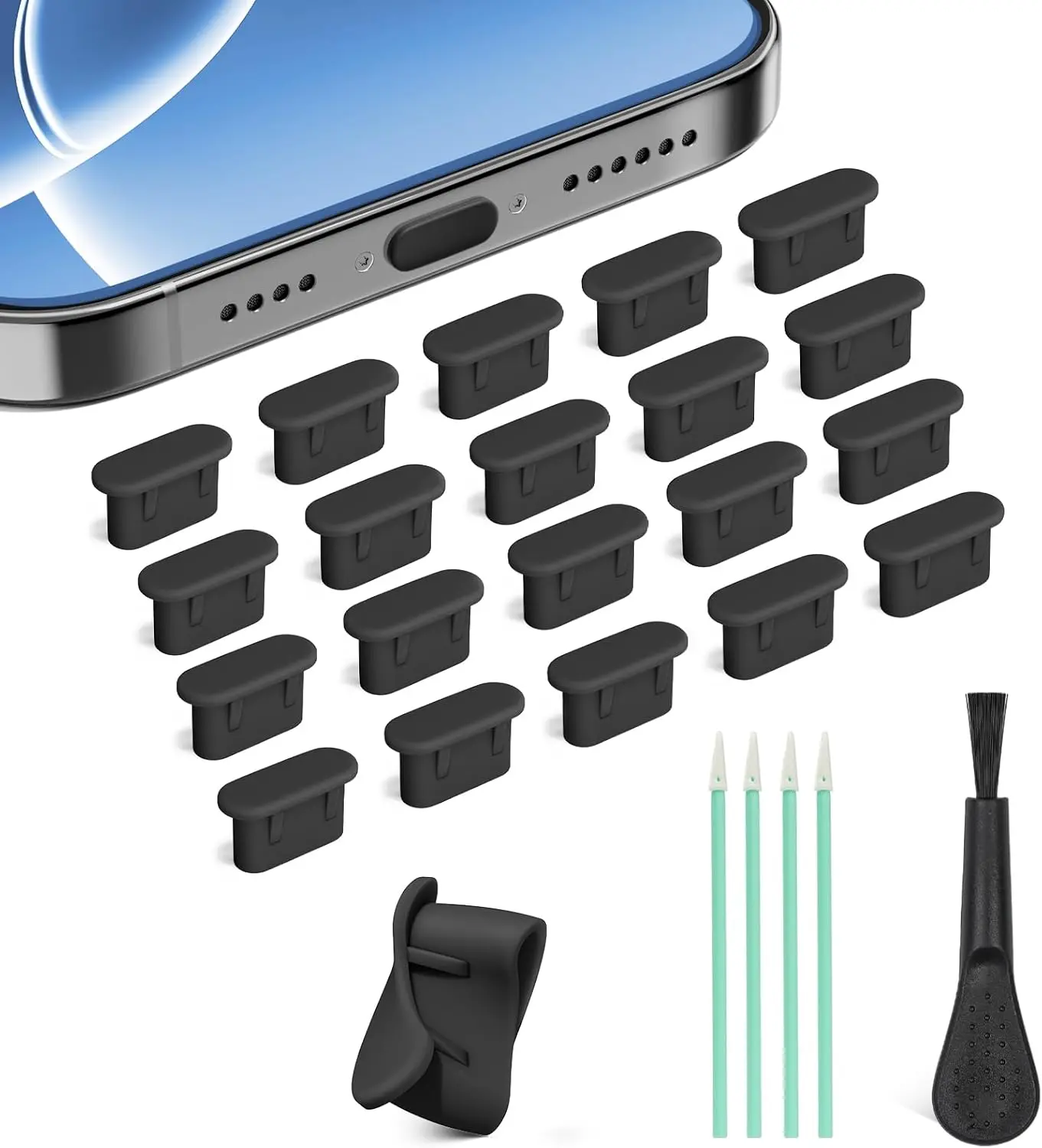 USB C Dust Plug 27-Pack, 4-in-1 Cleaning Kit for Type-C Devices
USB C Dust Plug 27-Pack, 4-in-1 Cleaning Kit for Type-C Devices