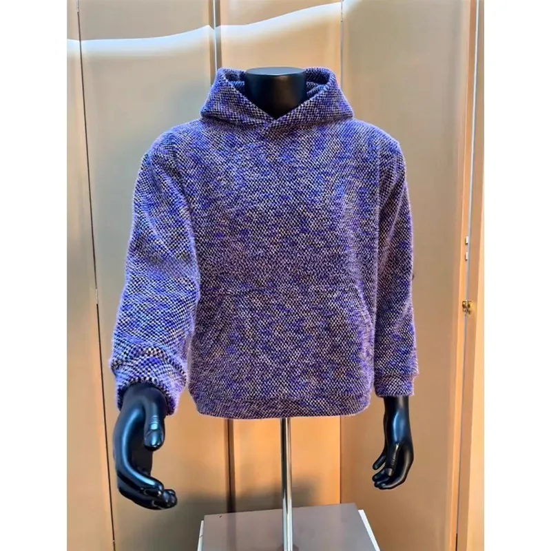 Мужская утепленная вязаная флисовая толстовка с капюшоном, осенне-зимняя теплая верхняя одежда, повседневная свободная куртка, уютный свитшот оверсайз, цвет Монет Пурпурный
Мужская утепленная вязаная флисовая толстовка с капюшоном, осенне-зимняя теплая верхняя одежда, повседневная свободная куртка, уютный свитшот оверсайз, цвет Монет Пурпурный