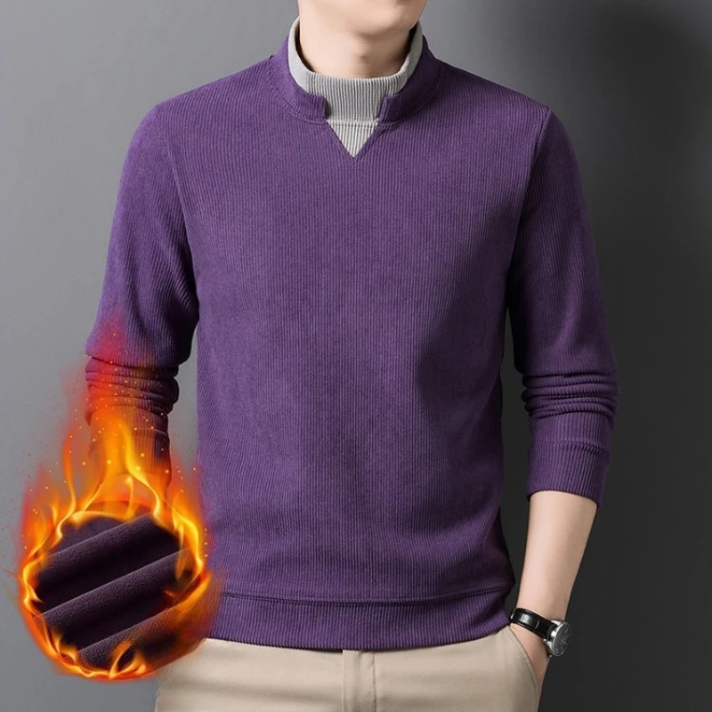 На флисовой подкладке и утолщенный зимний дизайн Мужской двухслойный свитер из искусственной вязки с высоким воротником - коричневый (серый/фиолетовый/черный)
На флисовой подкладке и утолщенный зимний дизайн Мужской двухслойный свитер из искусственной вязки с высоким воротником - коричневый (серый/фиолетовый/черный)