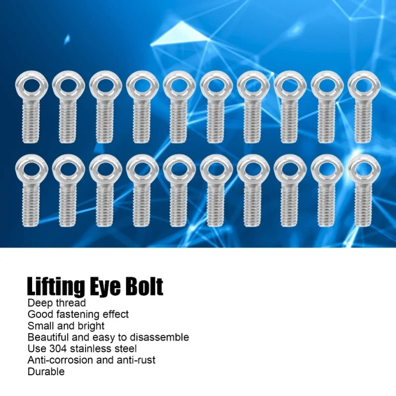 C2 20pcs Lifting Eye Bolt 304 Stainless Steel Anticorrosion Heavy Duty Machinery Shoulder M6 Joint Screw Home Tools
C2 20pcs Lifting Eye Bolt 304 Stainless Steel Anticorrosion Heavy Duty Machinery Shoulder M6 Joint Screw Home Tools