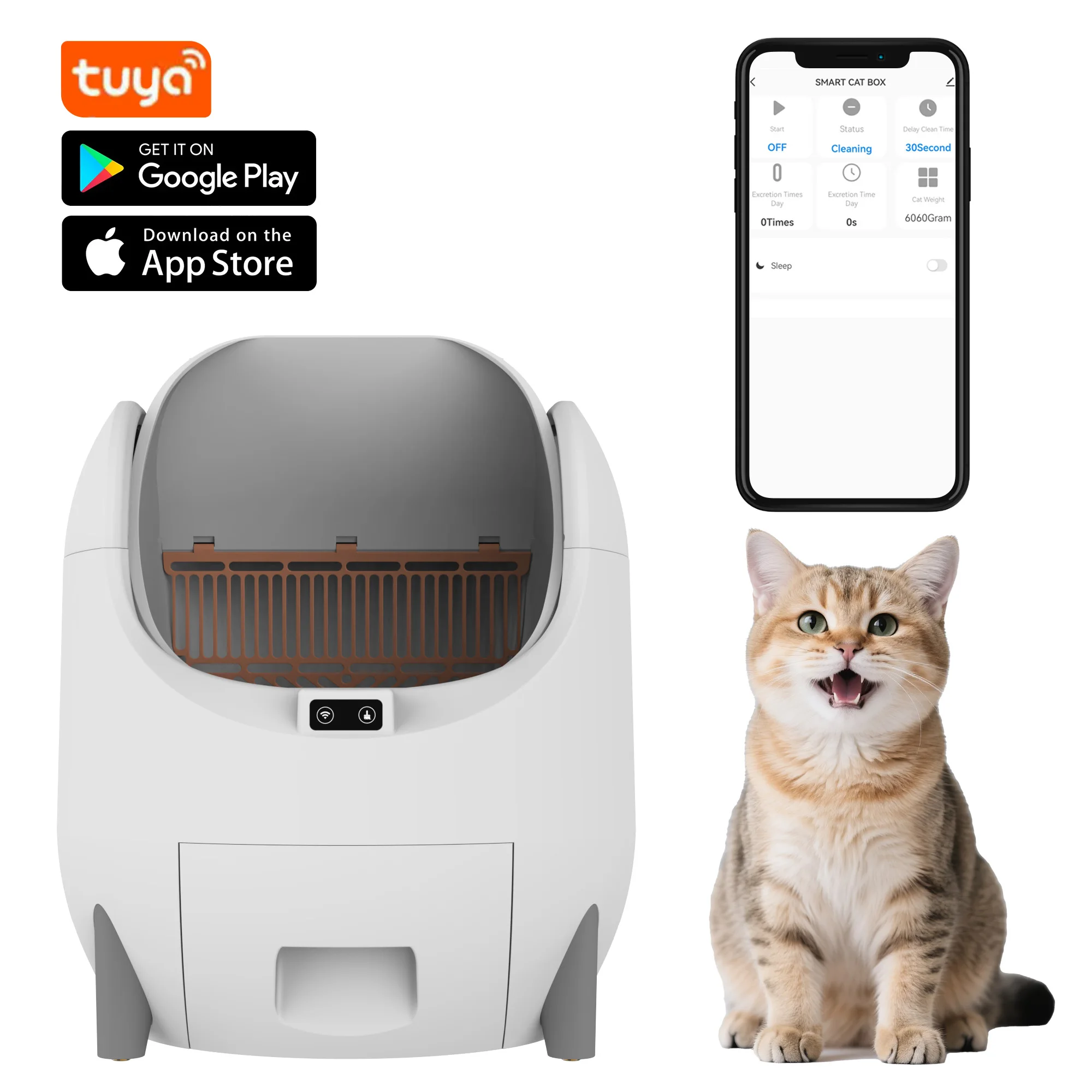 Open-Top Design Self-Cleaning Automatic Cat Box with 15L Large Waste Bin Automatic Cat Box for Multiple Cats 
Open-Top Design Self-Cleaning Automatic Cat Box with 15L Large Waste Bin Automatic Cat Box for Multiple Cats