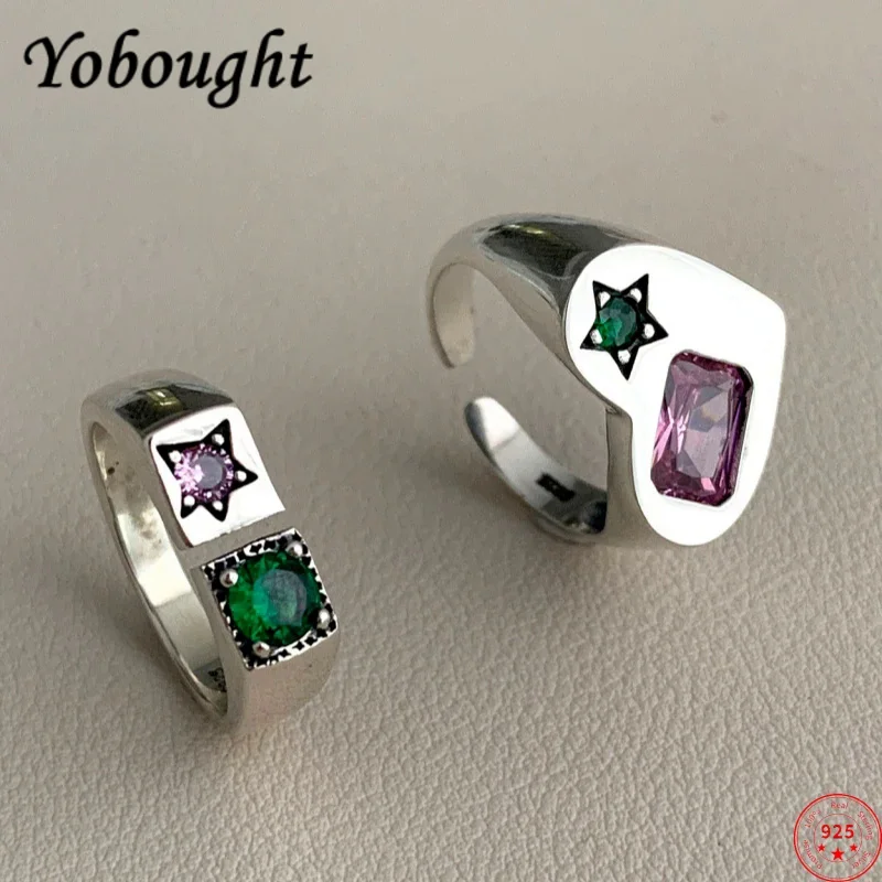 S925 Sterling Silver Rings For Women Men New Fashion Heart Shaped Colors Zircon Stars Ancient Punk Jewelry Christmas Gift
S925 Sterling Silver Rings For Women Men New Fashion Heart Shaped Colors Zircon Stars Ancient Punk Jewelry Christmas Gift