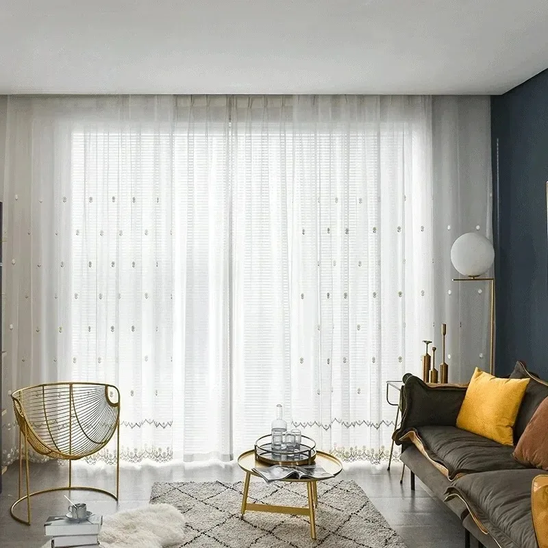 Pastoral Style Luxury Embroidered Sheer Curtains for Living Dining Window Tulle Balcony Bedroom Bay Window White Tulle Decor
Pastoral Style Luxury Embroidered Sheer Curtains for Living Dining Window Tulle Balcony Bedroom Bay Window White Tulle Decor
