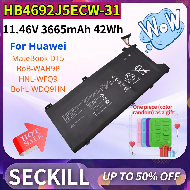 HB4692J5ECW-31 Replacement 11.46V 3665mAh 42Wh Laptop Battery for Huawei MateBook D15 BoB-WAH9P HNL-WFQ9 BohL-WDQ9HN
HB4692J5ECW-31 Replacement 11.46V 3665mAh 42Wh Laptop Battery for Huawei MateBook D15 BoB-WAH9P HNL-WFQ9 BohL-WDQ9HN