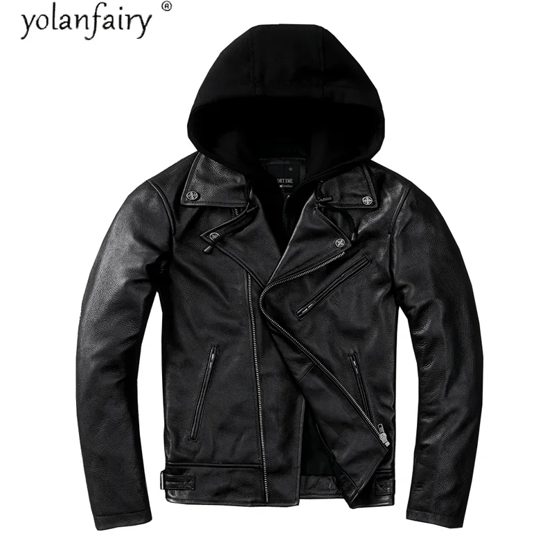 YOLANFAIRY 2025 Genuine Leather Jacket Men Hooded Cowhide Coat Motorcycle Jackets Mens Spring 5xl Chaqueta Cuero Hombre Pph4410
YOLANFAIRY 2025 Genuine Leather Jacket Men Hooded Cowhide Coat Motorcycle Jackets Mens Spring 5xl Chaqueta Cuero Hombre Pph4410