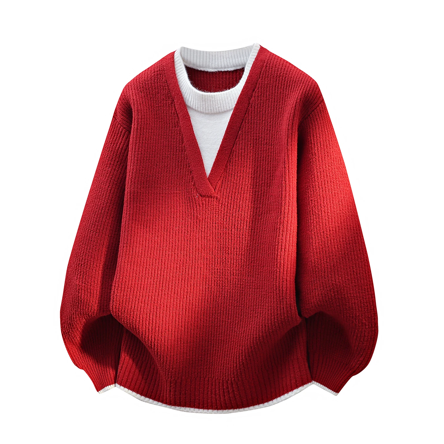 Красный вязаный свитер мужской, повседневный, зимний, модный, для ношения под одеждой, утепленный, из мягкой смеси нейлона и полиэстера
Красный вязаный свитер мужской, повседневный, зимний, модный, для ношения под одеждой, утепленный, из мягкой смеси нейлона и полиэстера