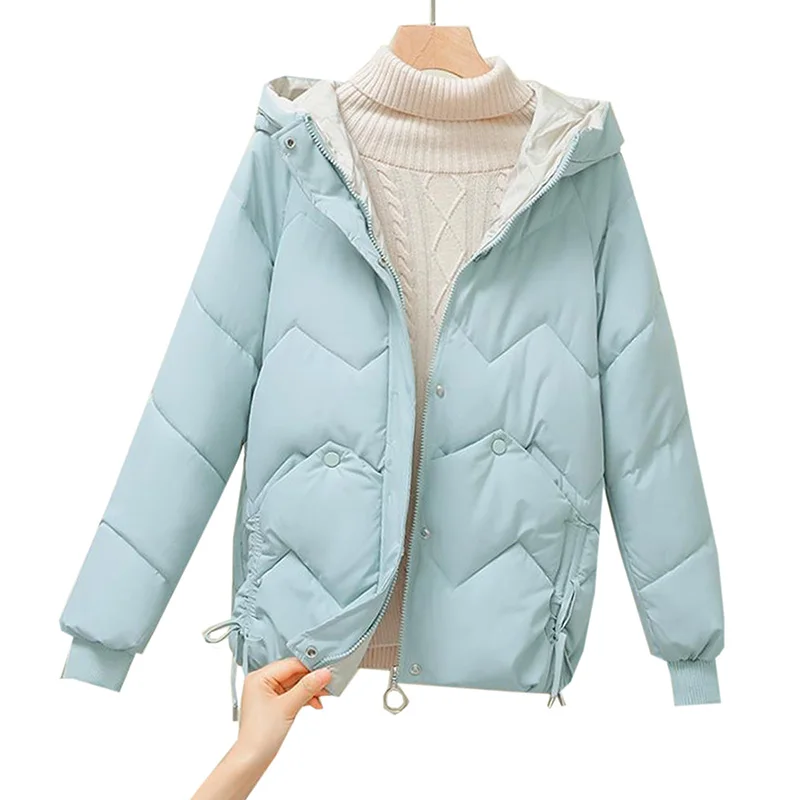 Cotton Jacket 2023 new Casual Loose Winter Jacket Solid color Hooded Long sleeved Coat Female
Cotton Jacket 2023 new Casual Loose Winter Jacket Solid color Hooded Long sleeved Coat Female