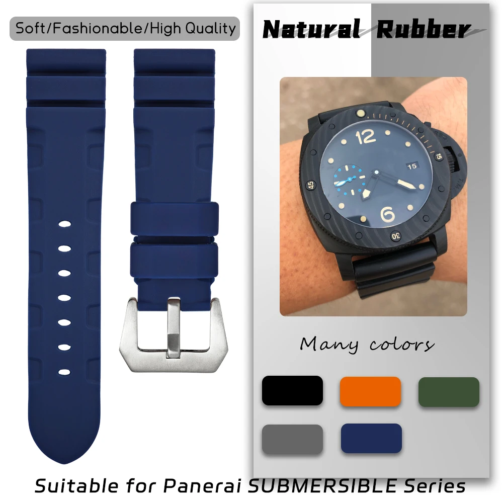 Soft Silicone Watch Strap 24mm 22mm for Panerai Submersible SEIKO 5 SKX Citizen Casio Natural Rubber Diving Watchband Tools Men
Soft Silicone Watch Strap 24mm 22mm for Panerai Submersible SEIKO 5 SKX Citizen Casio Natural Rubber Diving Watchband Tools Men