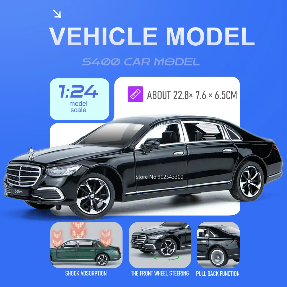 1:24 Scale S400L SLS AMG Car Model Toy Doors Opened Front Wheel Steer Models Shock Absorption Pull Back Vehicle Anniversary Gift
1:24 Scale S400L SLS AMG Car Model Toy Doors Opened Front Wheel Steer Models Shock Absorption Pull Back Vehicle Anniversary Gift