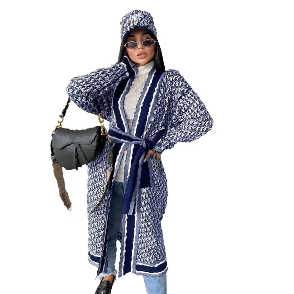 Y71373 Fashion Printed Long Coat Autumn Winter Outer Wear Warm Thick Long Sleeve Belted Women's Outerwear
Y71373 Fashion Printed Long Coat Autumn Winter Outer Wear Warm Thick Long Sleeve Belted Women's Outerwear