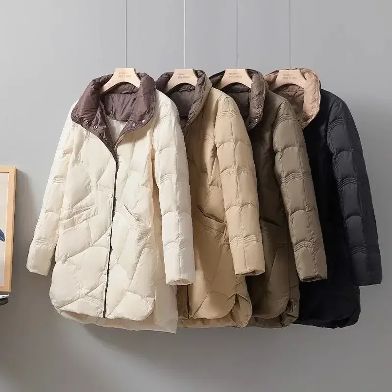 Women Padded Jacket 2024 New Ultra Light Winter Fashion Casual Long Puffer Coat Female Feather Parkas Outwear
Women Padded Jacket 2024 New Ultra Light Winter Fashion Casual Long Puffer Coat Female Feather Parkas Outwear