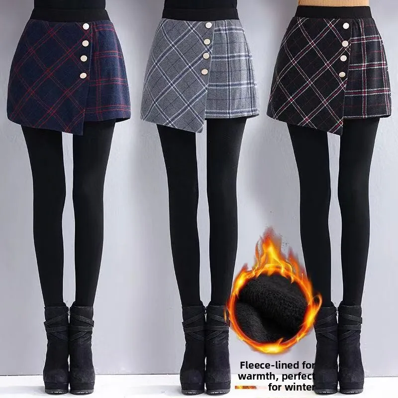 Women's Fce Lined Fake Two-Piece Leggings Thi Warm Long Pants High Waist Slimming Tummy Control Autumn Winter Skirt Pants
Women's Fce Lined Fake Two-Piece Leggings Thi Warm Long Pants High Waist Slimming Tummy Control Autumn Winter Skirt Pants