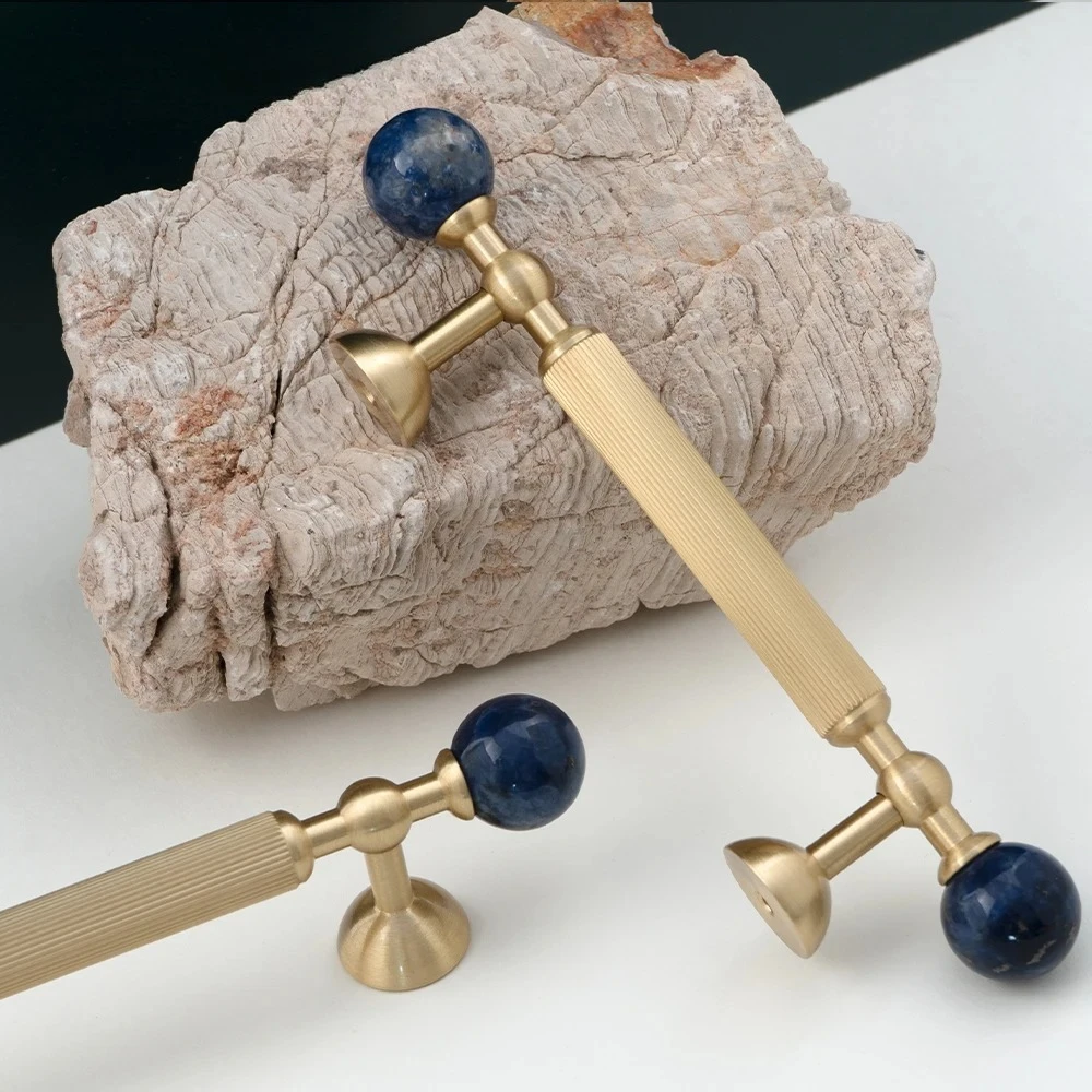 Natural Stone + Brass Cabinet Pulls European Style Blue Ball Knobs Kitchen Cupboard Wardrobe Drawer Handles Furniture Hardware
Natural Stone + Brass Cabinet Pulls European Style Blue Ball Knobs Kitchen Cupboard Wardrobe Drawer Handles Furniture Hardware