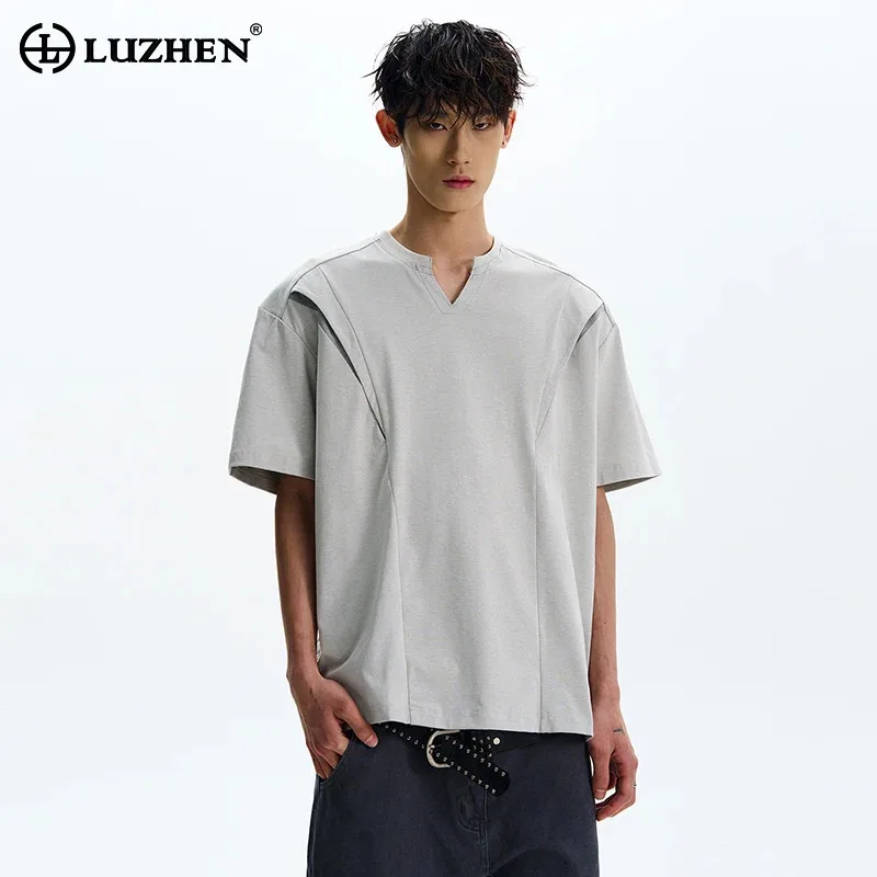 LUZHEN T-shirts Short Handsome Design Solid Sleeve Color Splicing Men's Trendy 2025 Summer High Quality Casual Male Tops JY2709
LUZHEN T-shirts Short Handsome Design Solid Sleeve Color Splicing Men's Trendy 2025 Summer High Quality Casual Male Tops JY2709