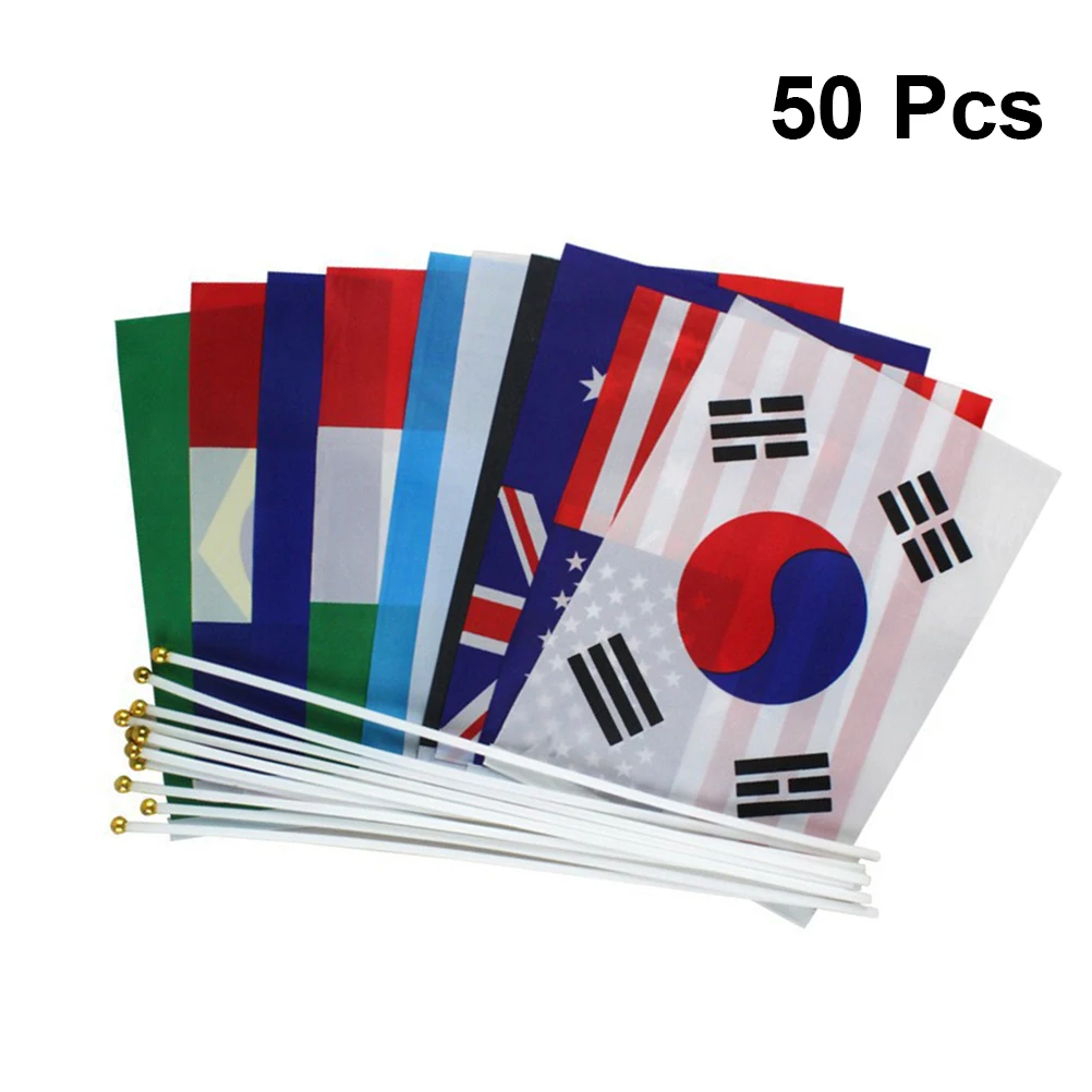 50 шт., тканевые пластиковые палочки для флагов, вечерние спортивные ручные флажки, идеальный реквизит, команда поддержки 
50 шт., тканевые пластиковые палочки для флагов, вечерние спортивные ручные флажки, идеальный реквизит, команда поддержки