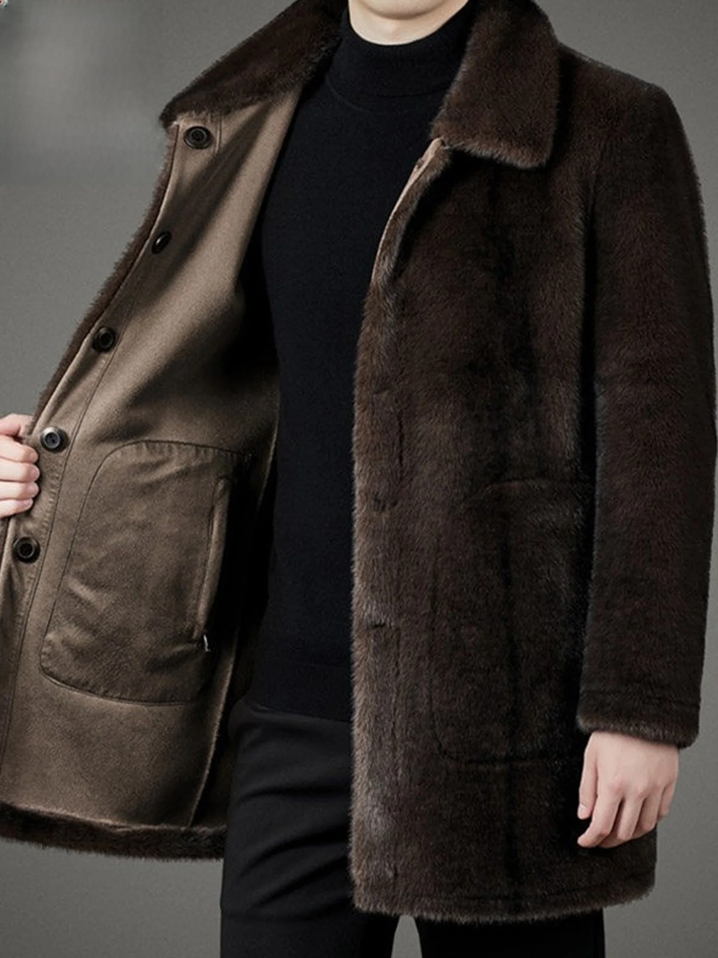 TUCANO Men's Double-Sided Winter Coat Mink Velvet Middle-Length Inteated Fur Woolen Coat Faionable Urban Busin Casual
TUCANO Men's Double-Sided Winter Coat Mink Velvet Middle-Length Inteated Fur Woolen Coat Faionable Urban Busin Casual