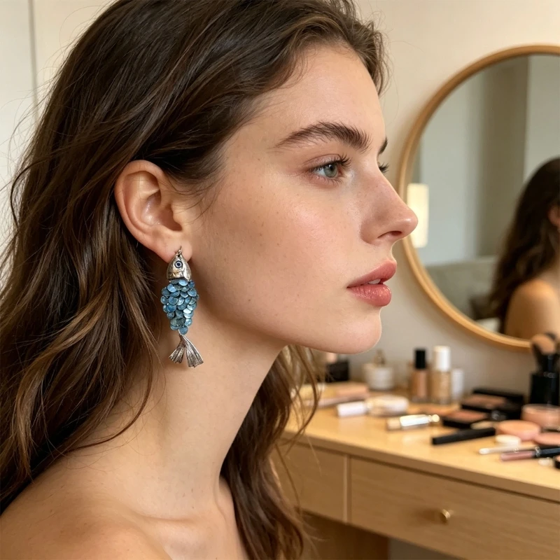 Elegant Blue Fish-shaped Scale Shell Tassel Dangle Earrings For Women Pesonality Young Girls Party Jewelry Gifts
Elegant Blue Fish-shaped Scale Shell Tassel Dangle Earrings For Women Pesonality Young Girls Party Jewelry Gifts