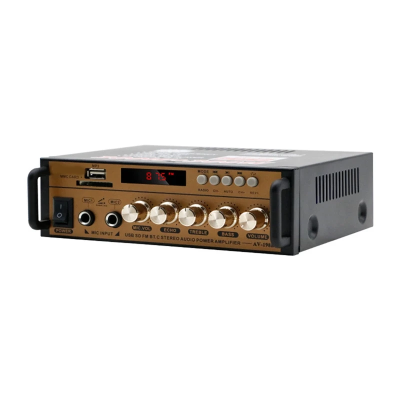 BT-198 Bluetooth Amplifier Dual-Channel Card U Disk Radio Wireless Remote Control Household Amplifier Easy Install
BT-198 Bluetooth Amplifier Dual-Channel Card U Disk Radio Wireless Remote Control Household Amplifier Easy Install