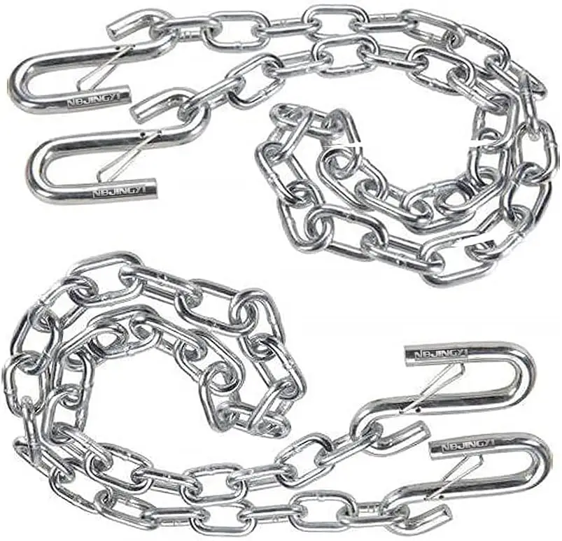 Trailer Safety Chain with Spring Clips, 3/16" x 48" Zinc Plated Steel, 2 S Hooks Included, 2 Pack
Trailer Safety Chain with Spring Clips, 3/16" x 48" Zinc Plated Steel, 2 S Hooks Included, 2 Pack