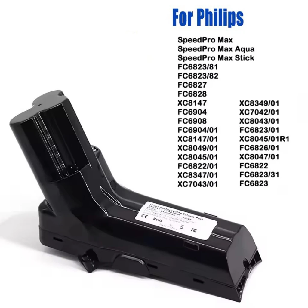 25.2V Li-ion battery for Philips SpeedPro Max Aqua, SpeedPro Max Stick, XC7042/01, XC8147, FC6822, FC6823, FC6904, FC6908, FC682
25.2V Li-ion battery for Philips SpeedPro Max Aqua, SpeedPro Max Stick, XC7042/01, XC8147, FC6822, FC6823, FC6904, FC6908, FC682